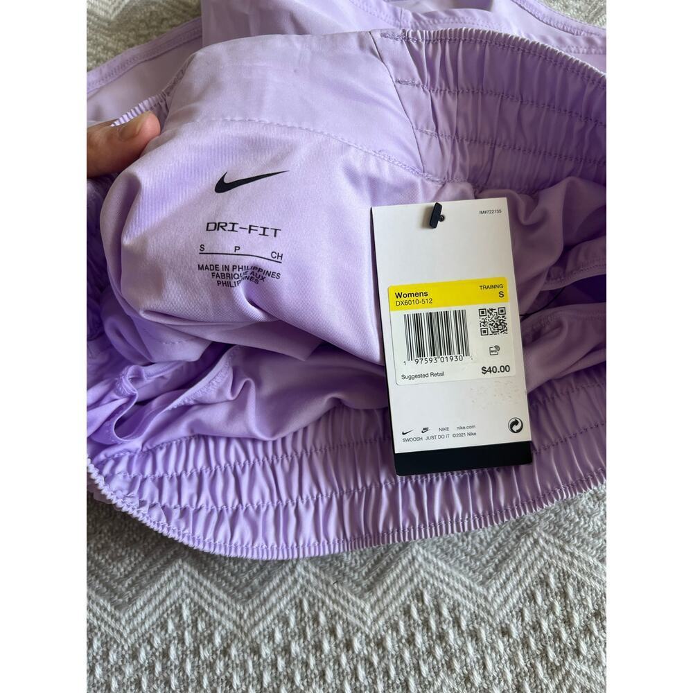 Nike Women's One Dri-FIT Mid-Rise 3" Brief-Lined Shorts-Lilac, size S, NWT! - Picture 8 of 9
